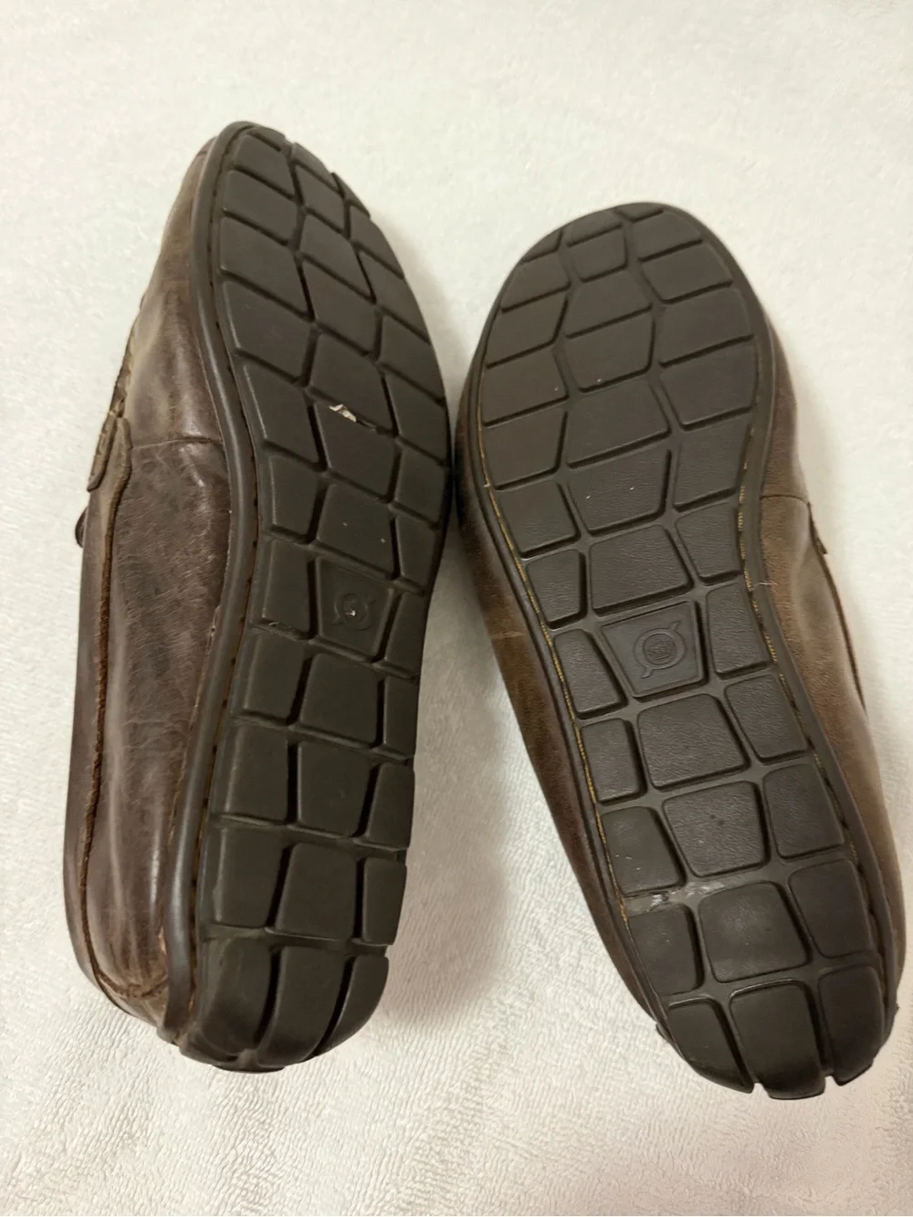 Born Dark Brown Leather Moc Toe Slip-On Loafers